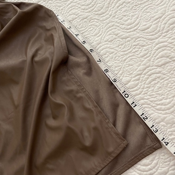 WILD FABLE Faux Leather Slip Dress in Dark Taupe Size XS - Picture 10 of 16